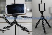 Portable flexible leg tripod + LARGE camera/phone holder